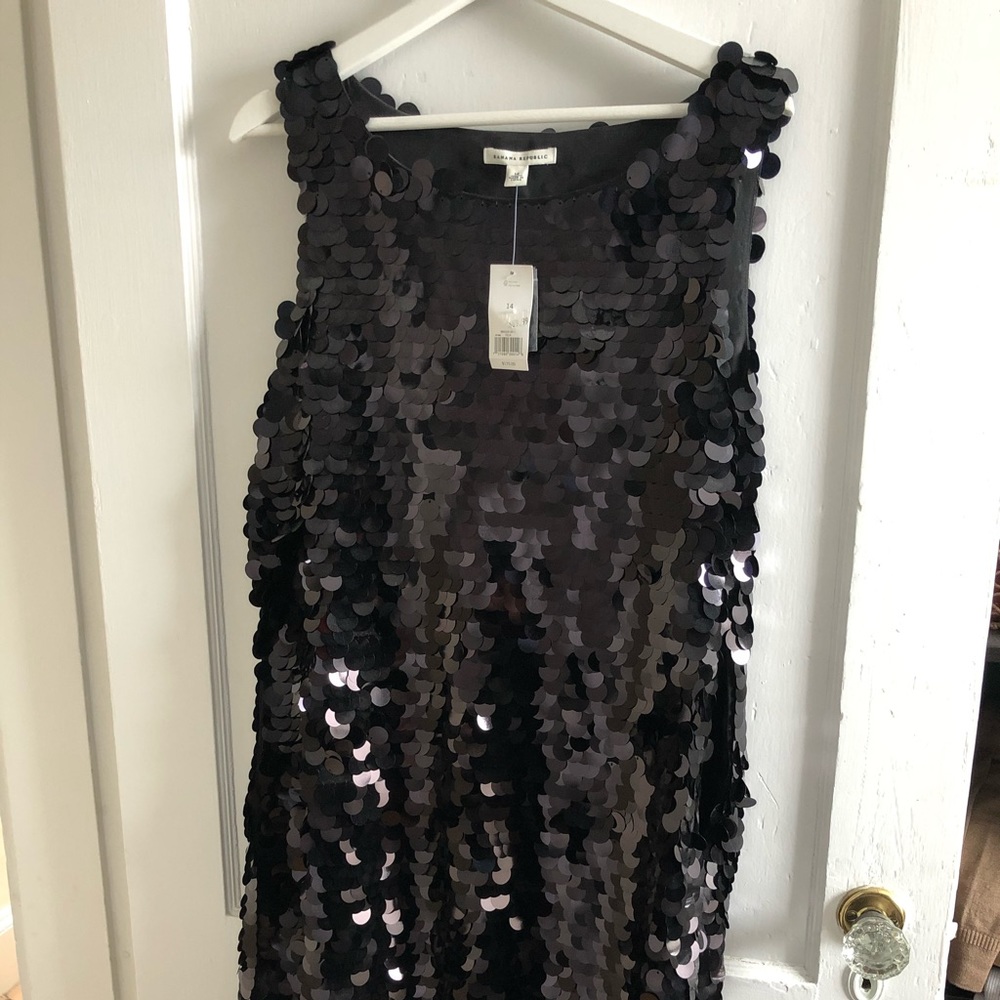 Black sequined Banana Republic Dress, Size 14